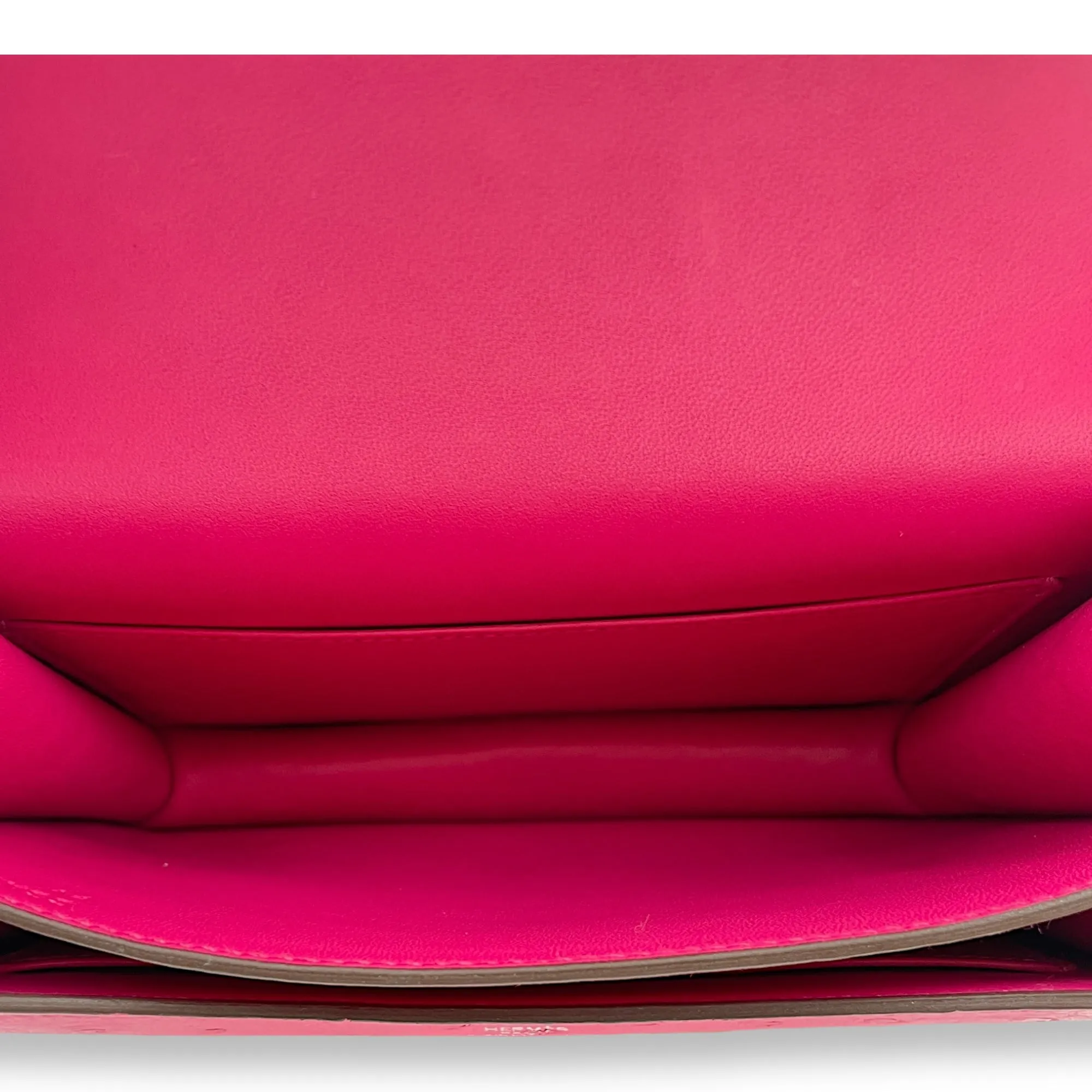 Constance 18 Rose Tyrien in Ostrich, Palladium hardware