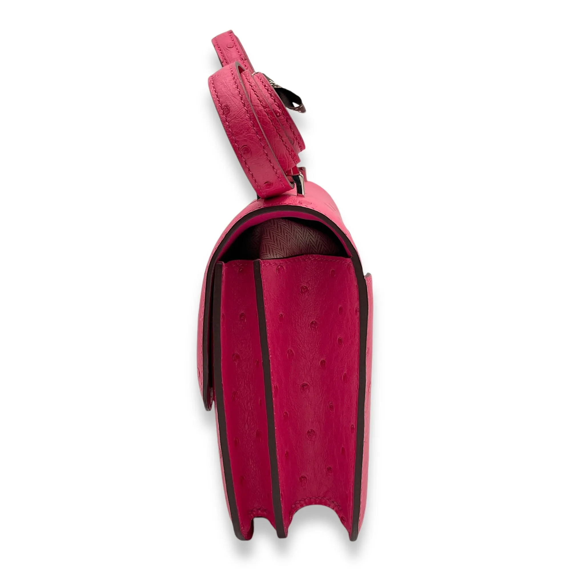 Constance 18 Rose Tyrien in Ostrich, Palladium hardware