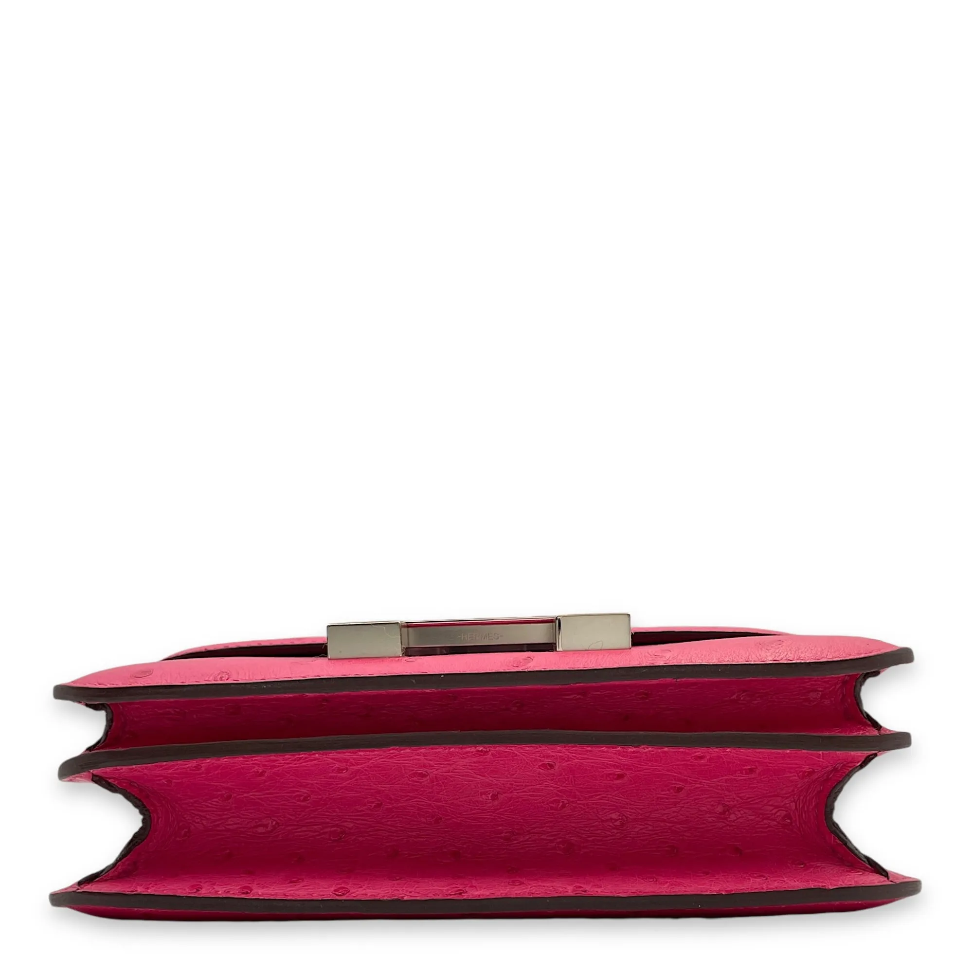Constance 18 Rose Tyrien in Ostrich, Palladium hardware