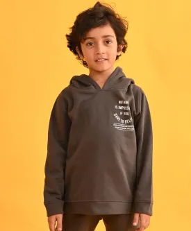 DARK GREY TMR FLEECE BOYS HOODIE - DARK GREY