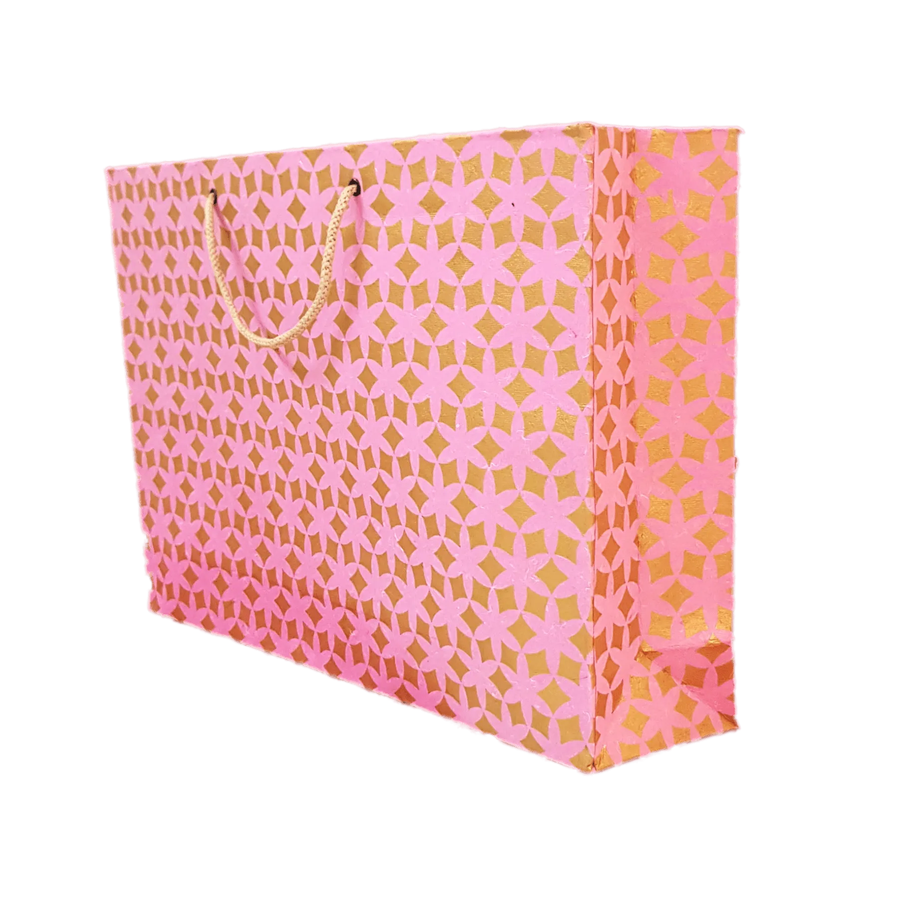 Devraaj Eco-friendly Handmade paper Bags (Pink)  set of 10 bags
