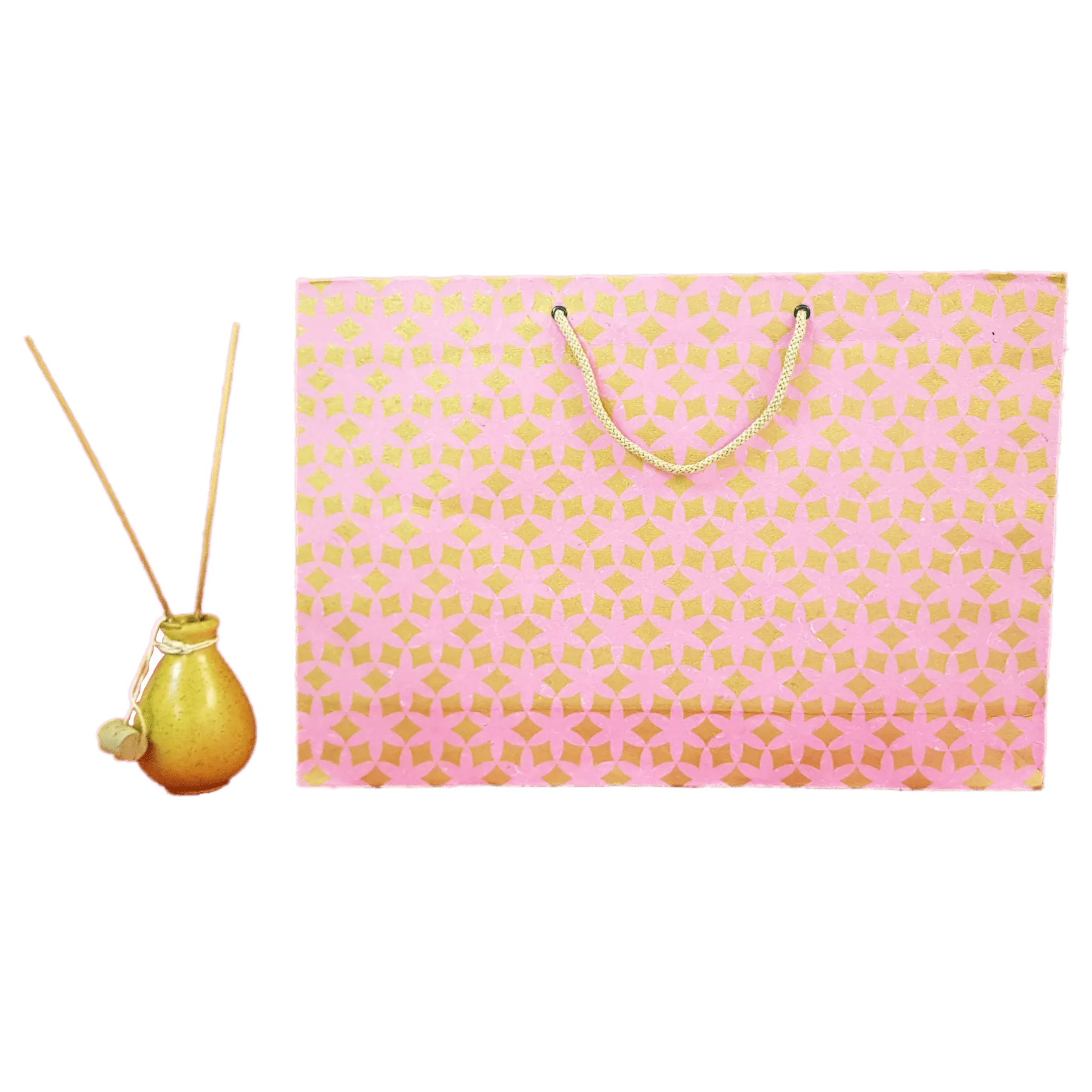Devraaj Eco-friendly Handmade paper Bags (Pink)  set of 10 bags