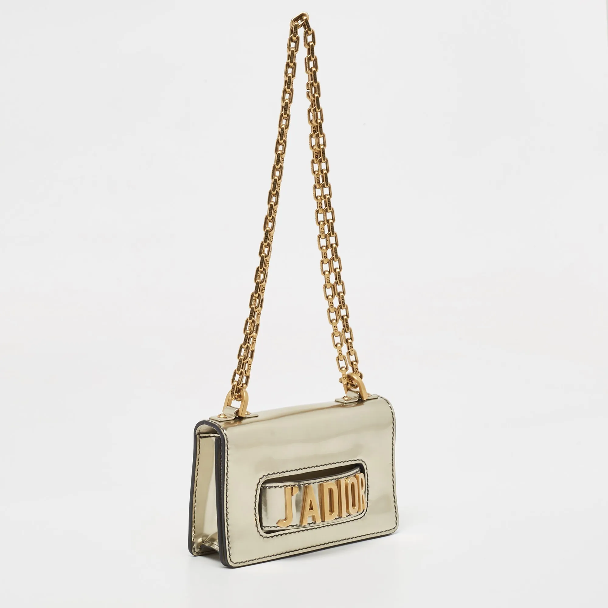 DIOR Metallic Patent Leather Mini J'A Shoulder Bag