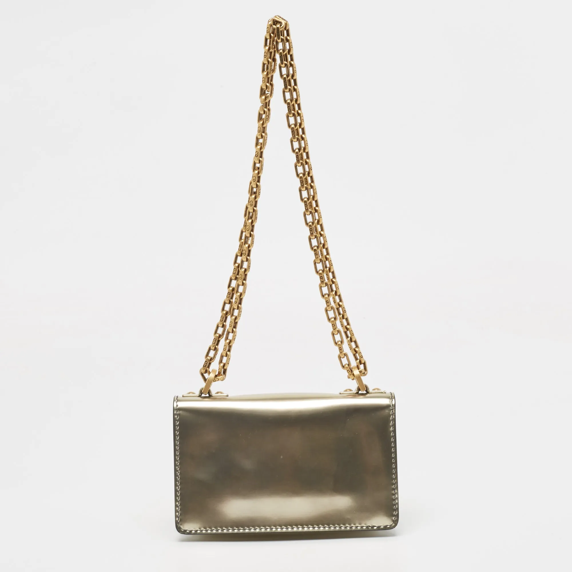 DIOR Metallic Patent Leather Mini J'A Shoulder Bag