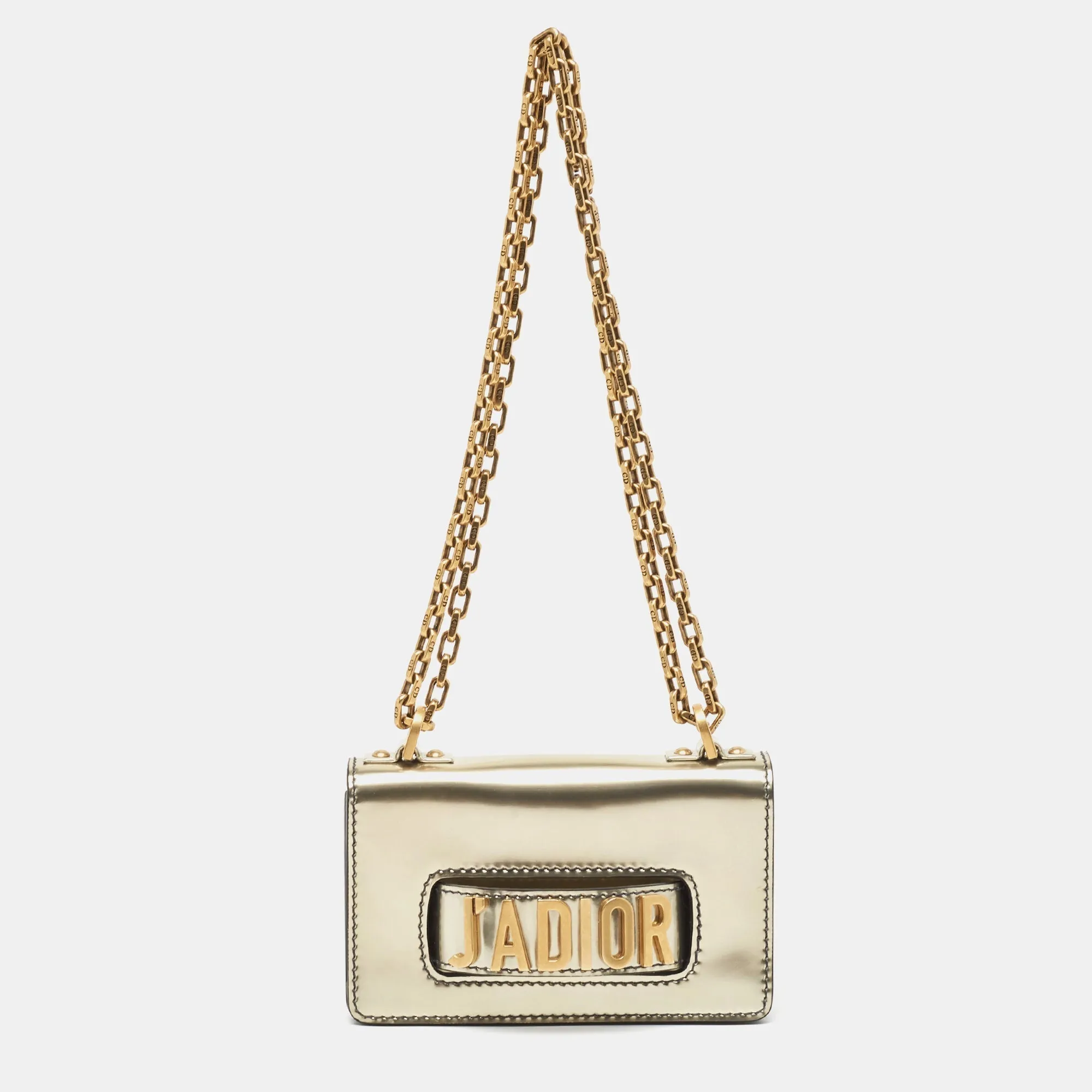 DIOR Metallic Patent Leather Mini J'A Shoulder Bag