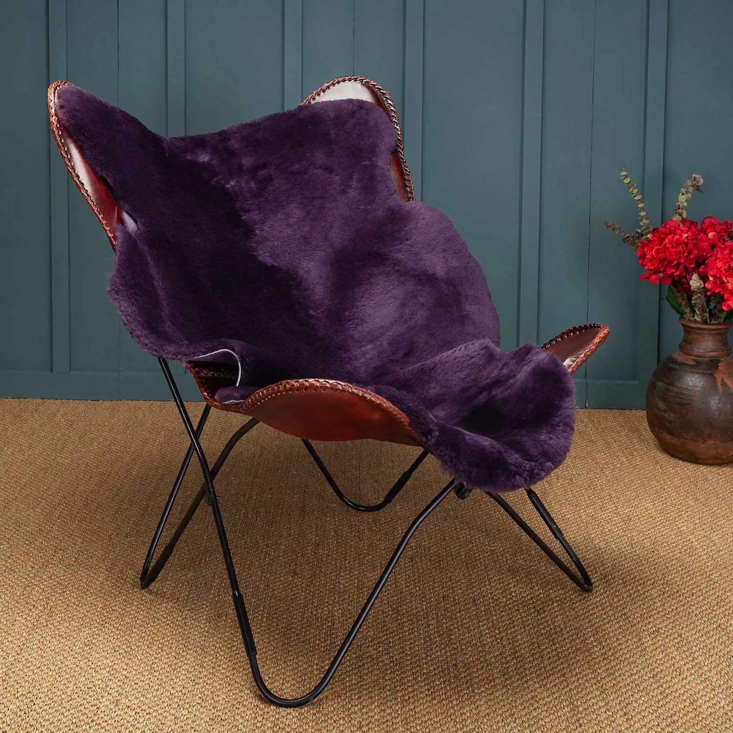 Exclusive Sheepskin Throw Royal Purple