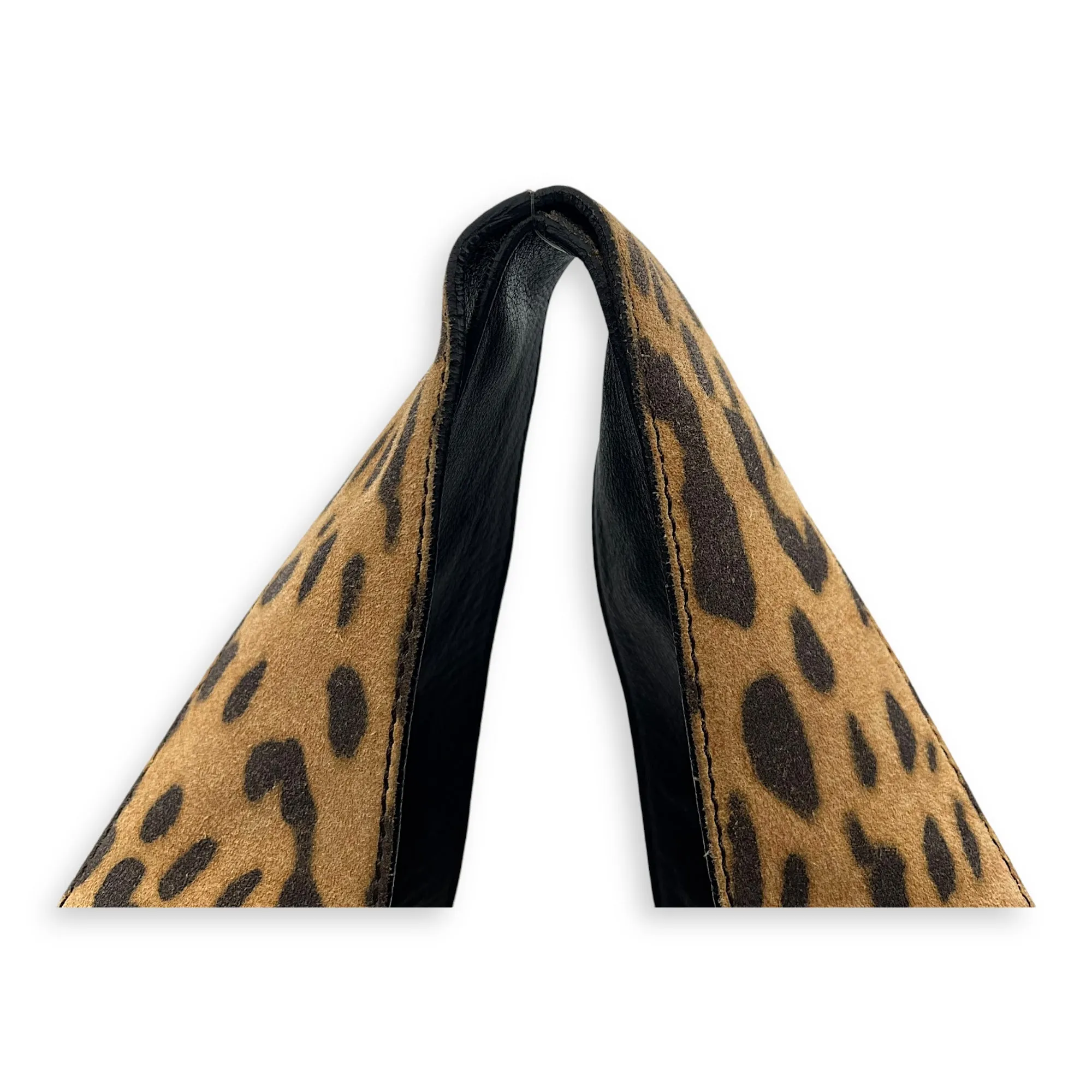 George V Leopard Print Tote Bag in Suede Leather