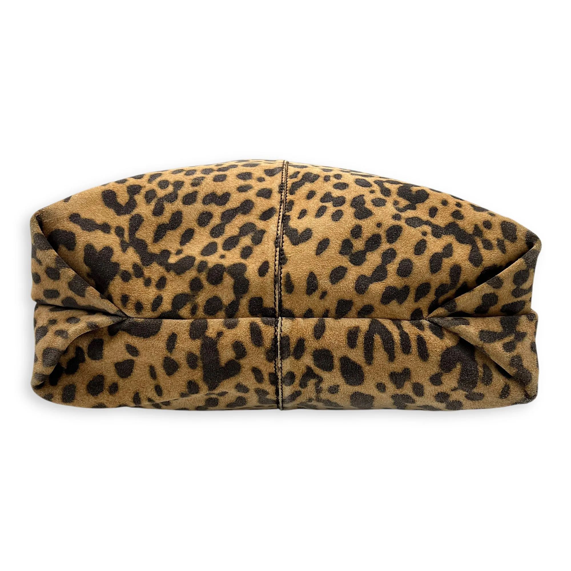 George V Leopard Print Tote Bag in Suede Leather