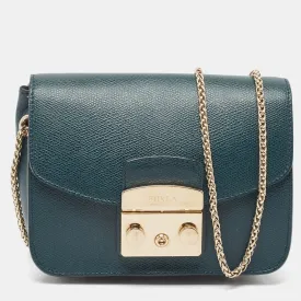 Green Leather Mini Metropolis Chain Crossbody Bag