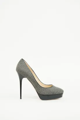 Grey & Black Platform Pump