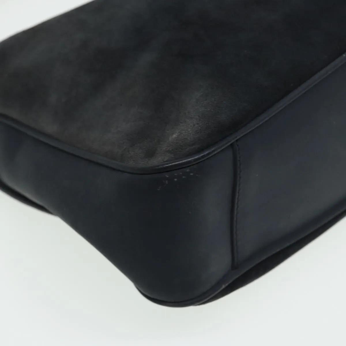 GUCCI Bamboo Shoulder Bag Suede Black 001 1638 2615 80843