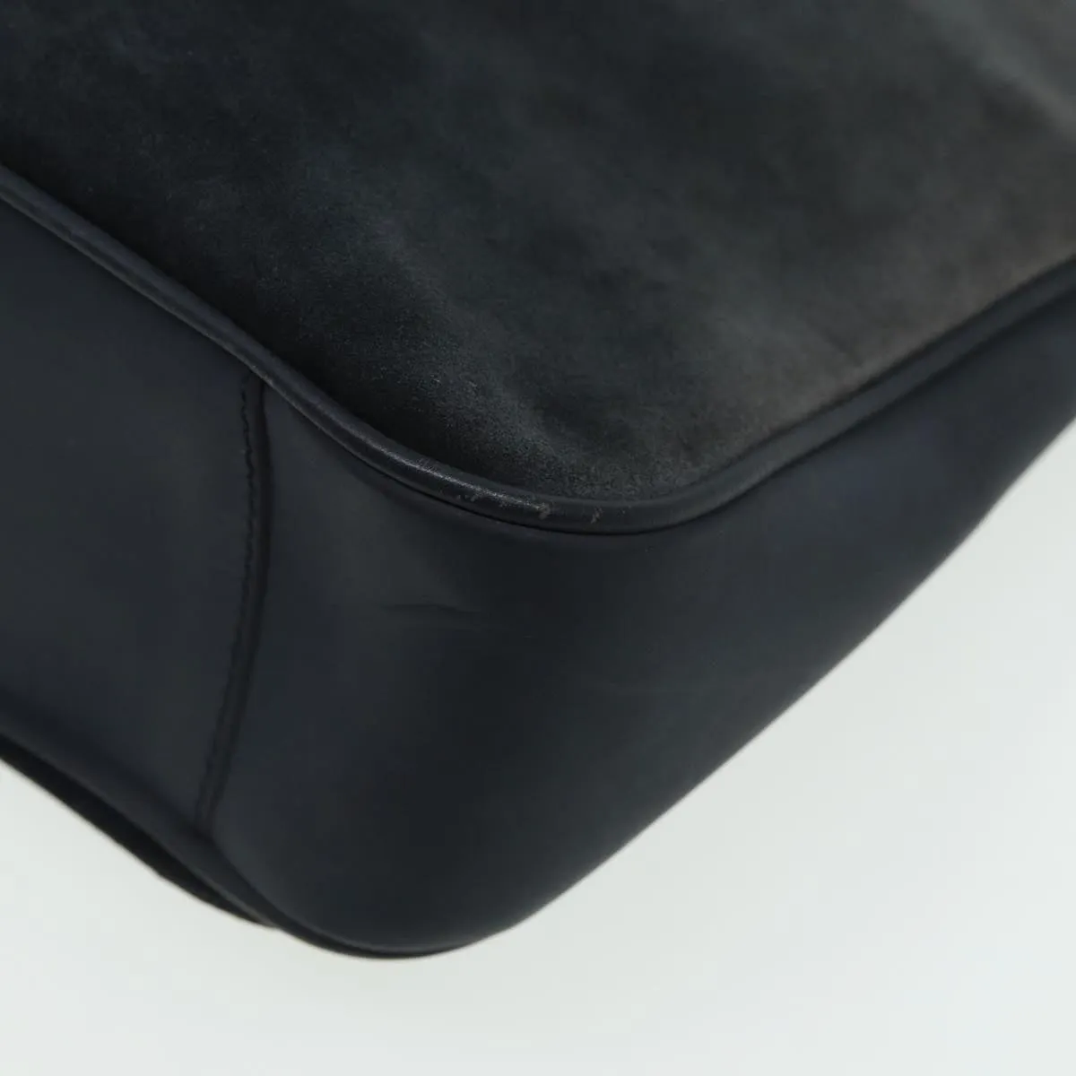GUCCI Bamboo Shoulder Bag Suede Black 001 1638 2615 80843