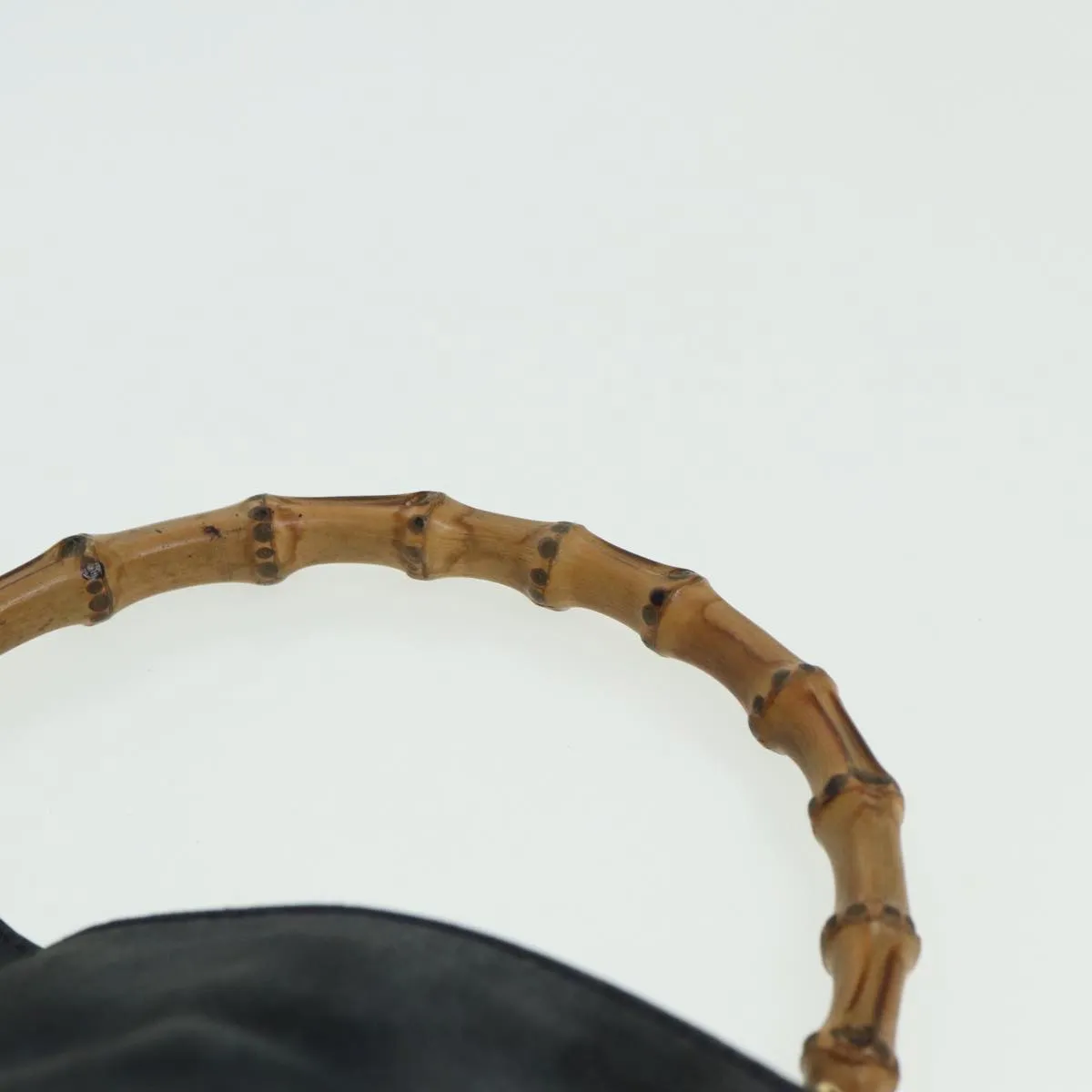 GUCCI Bamboo Shoulder Bag Suede Black 001 1638 2615 80843