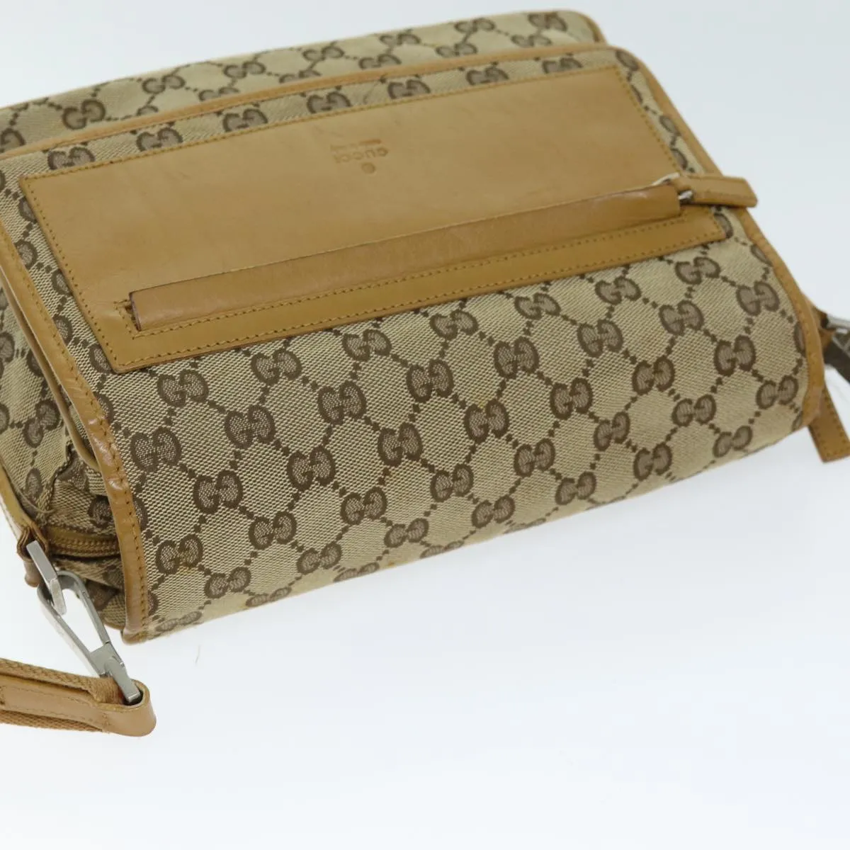 GUCCI GG Canvas Sherry Line Shoulder Bag Red Beige Brown 019 0375 75108