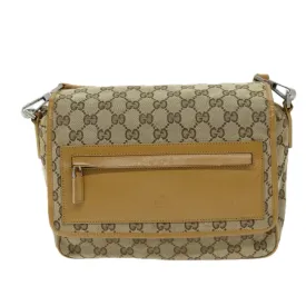 GUCCI GG Canvas Sherry Line Shoulder Bag Red Beige Brown 019 0375 75108