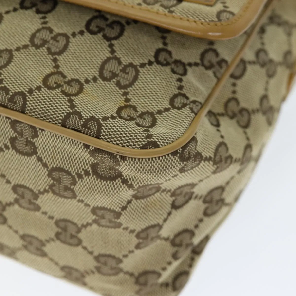 GUCCI GG Canvas Sherry Line Shoulder Bag Red Beige Brown 019 0375 75108