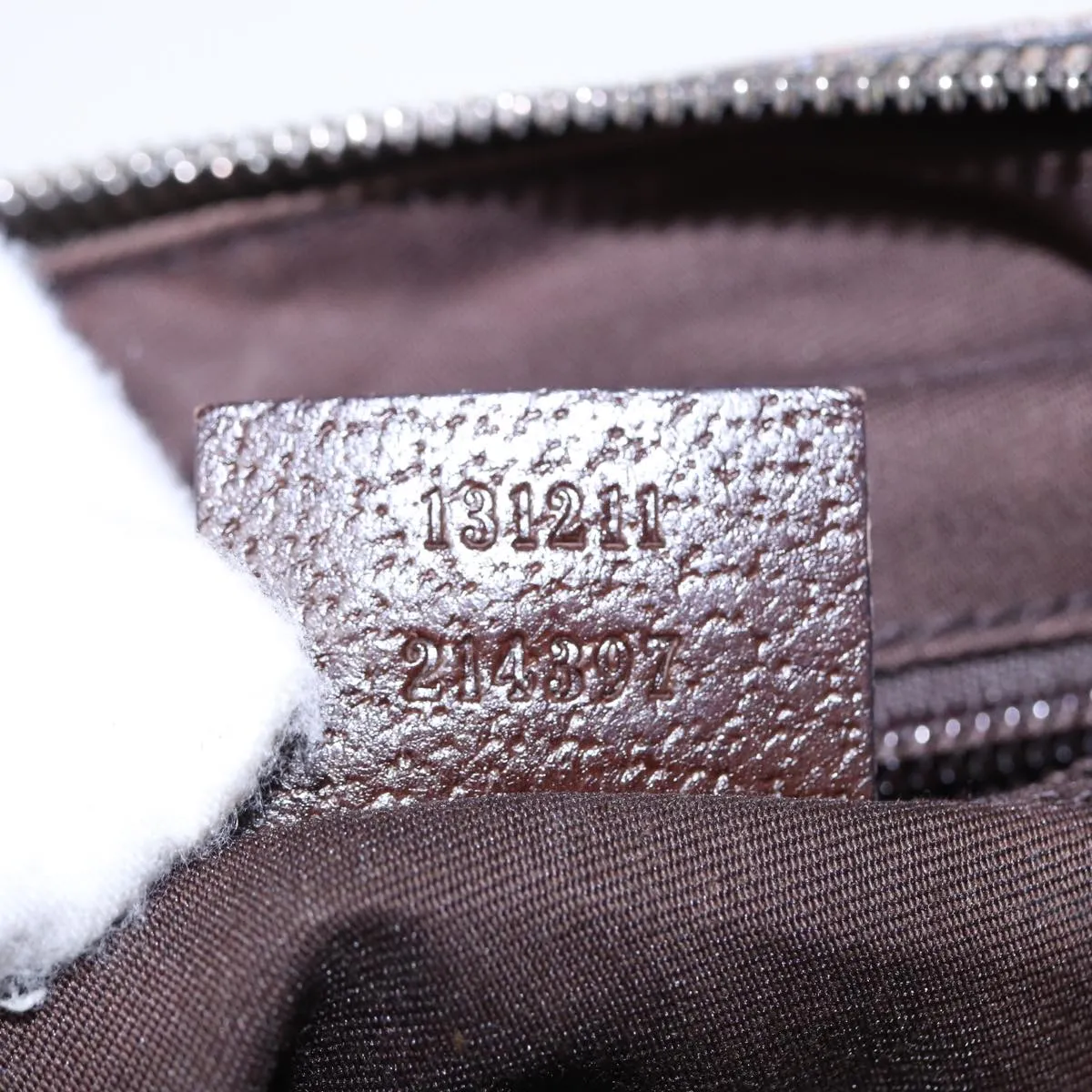 GUCCI GG Canvas Shoulder Bag Beige Brown Silver 131211 86557