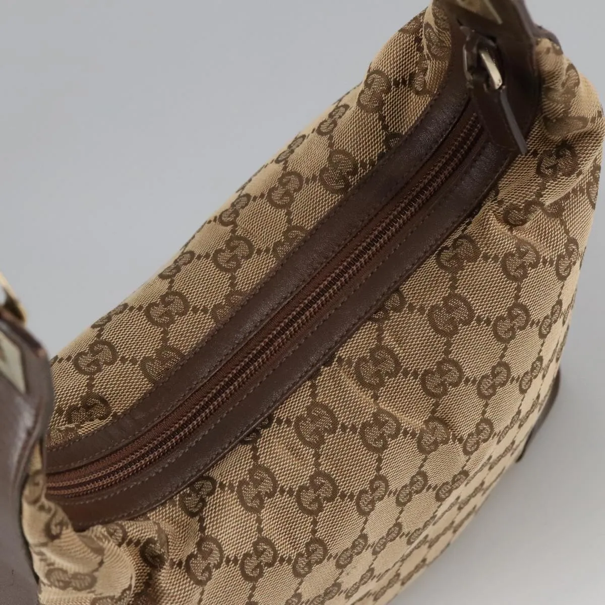 GUCCI GG Canvas Shoulder Bag Beige Gold 001 4204 101137