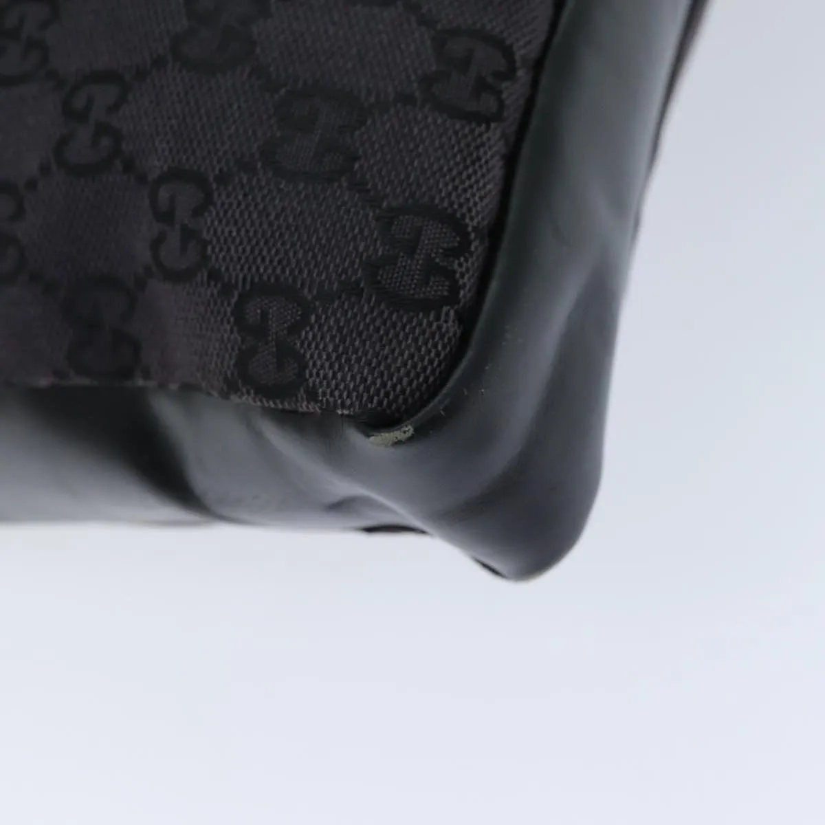 GUCCI GG Canvas Shoulder Bag Black White 001 4094 75600