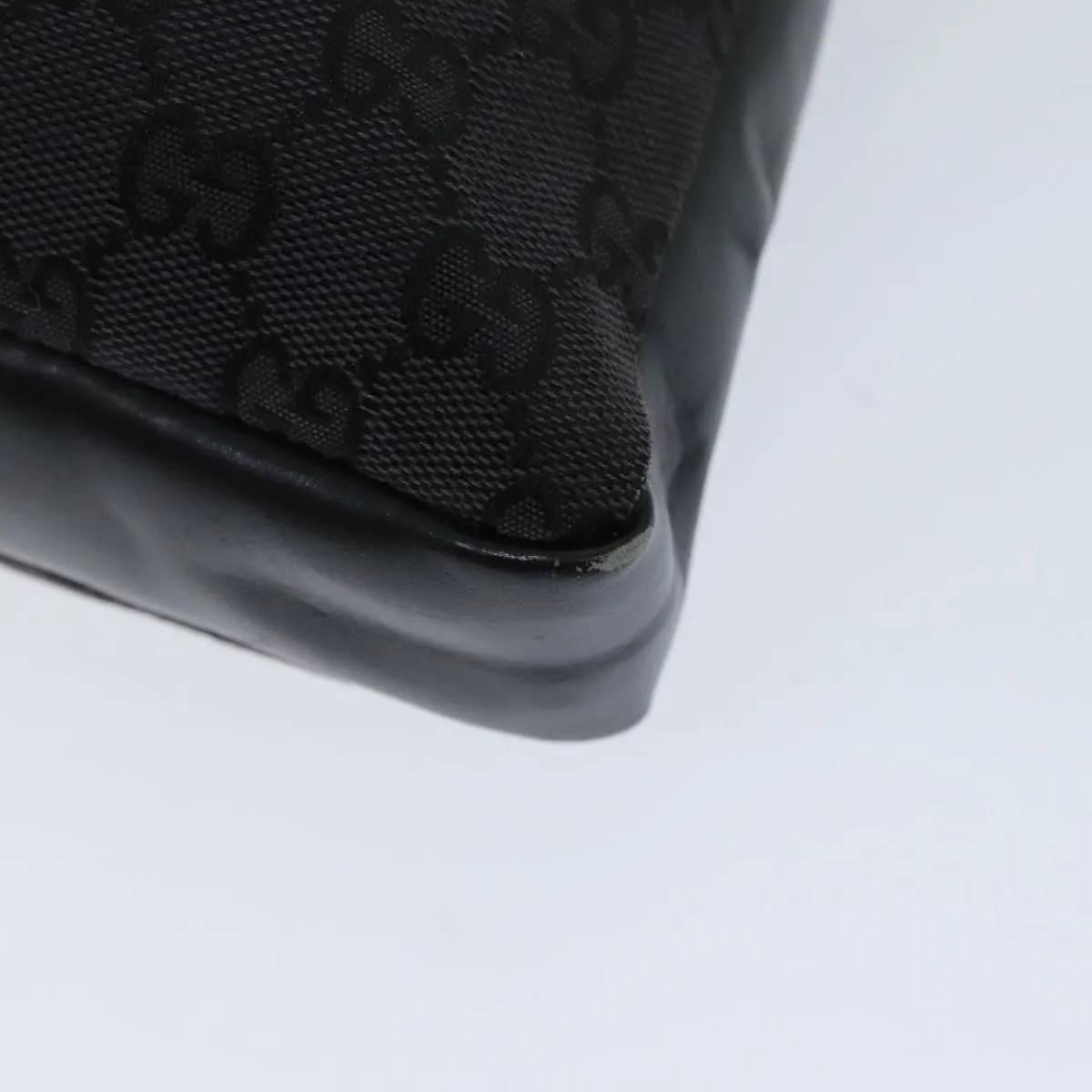 GUCCI GG Canvas Shoulder Bag Black White 001 4094 75600