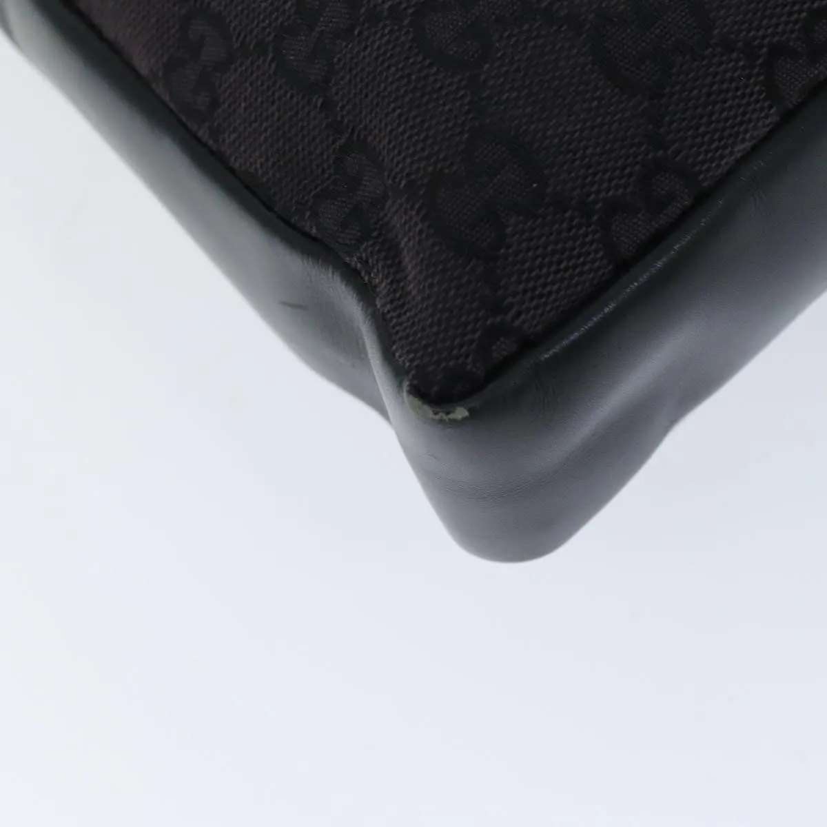 GUCCI GG Canvas Shoulder Bag Black White 001 4094 75600