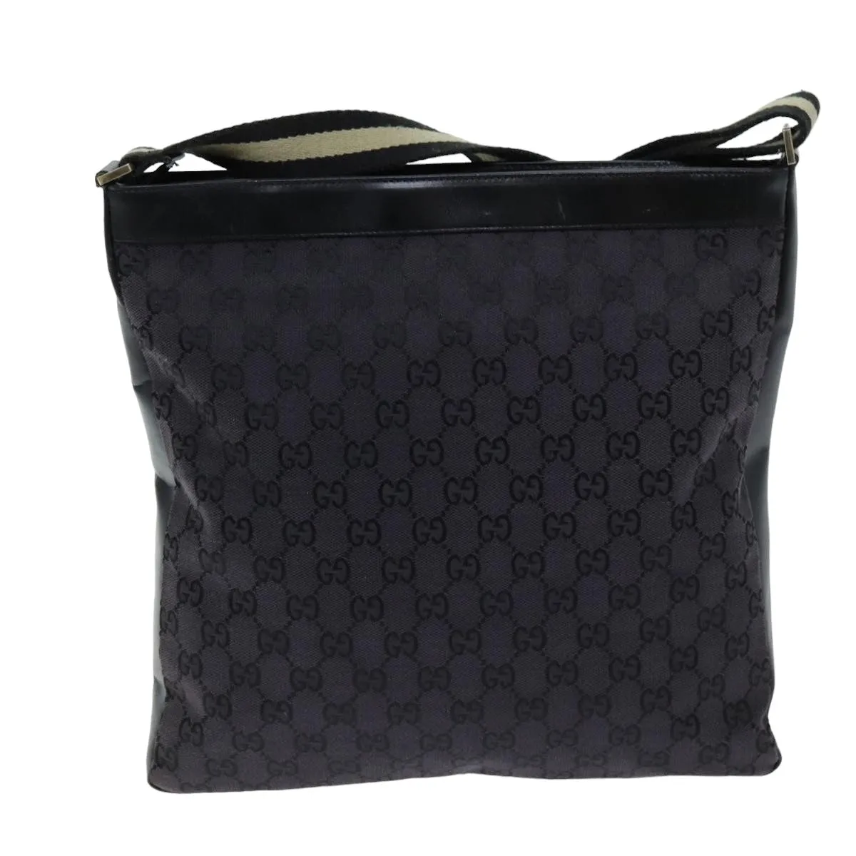 GUCCI GG Canvas Shoulder Bag Black White 001 4094 75600