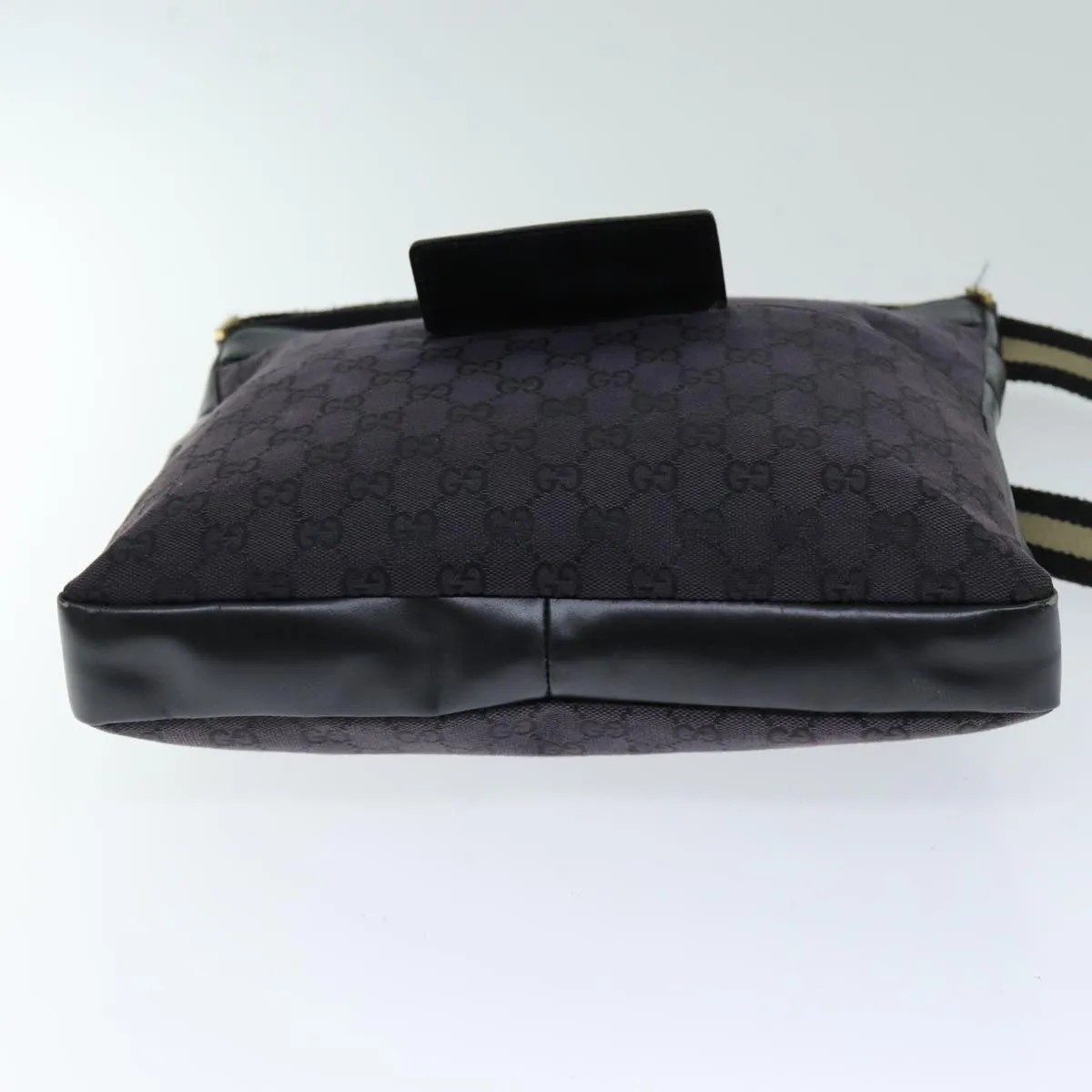 GUCCI GG Canvas Shoulder Bag Black White 001 4094 75600