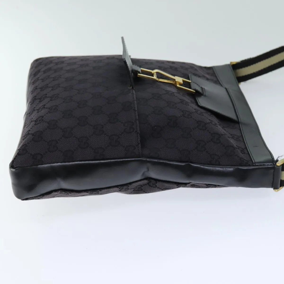 GUCCI GG Canvas Shoulder Bag Black White 001 4094 75600