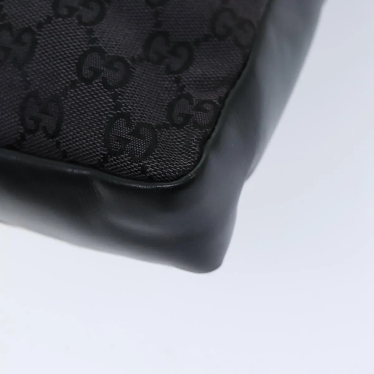 GUCCI GG Canvas Shoulder Bag Black White 001 4094 75600