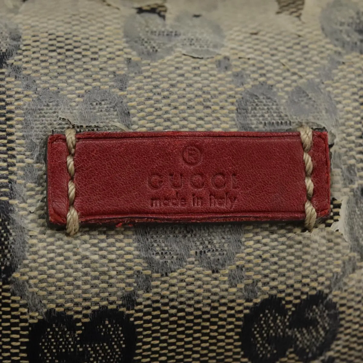 GUCCI GG Crystal Sherry Line Shoulder Bag Red Navy gold 181092 106238