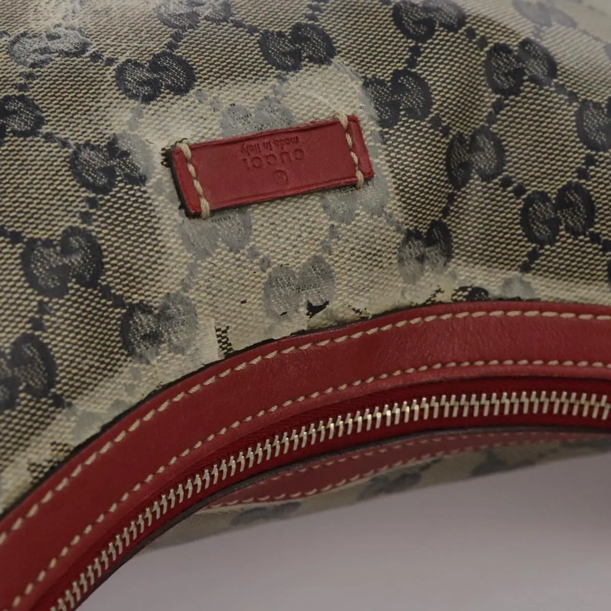 GUCCI GG Crystal Sherry Line Shoulder Bag Red Navy gold 181092 106238