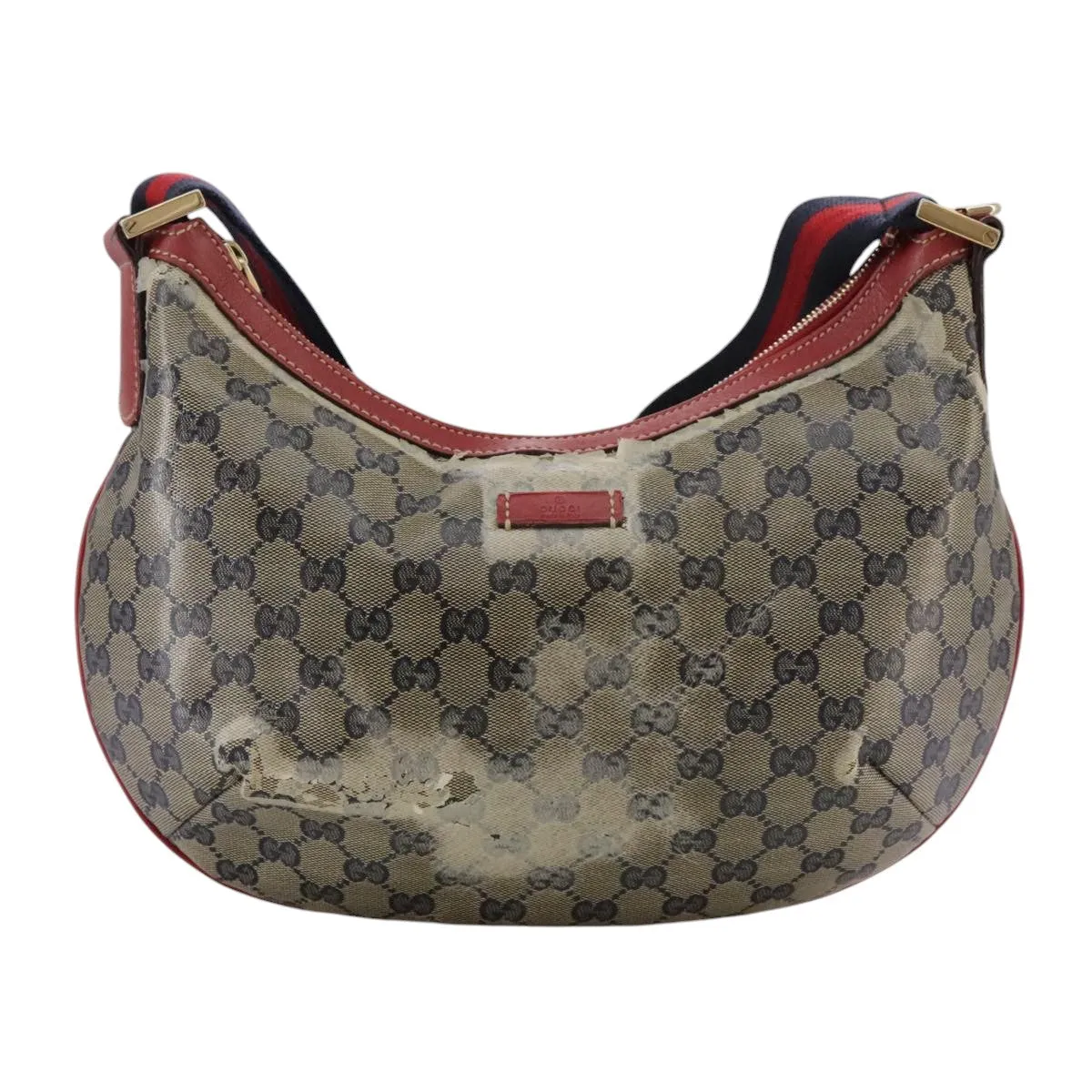 GUCCI GG Crystal Sherry Line Shoulder Bag Red Navy gold 181092 106238