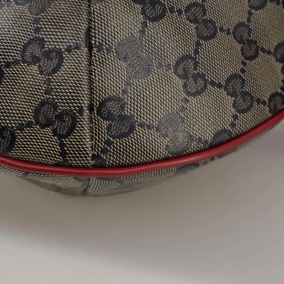 GUCCI GG Crystal Sherry Line Shoulder Bag Red Navy gold 181092 106238