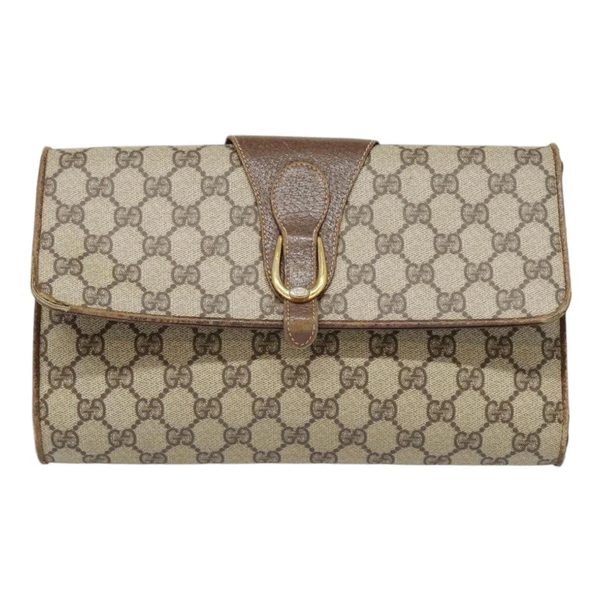 GUCCI GG Supreme Shoulder Bag PVC Beige Gold Silver 904 02 050 90654
