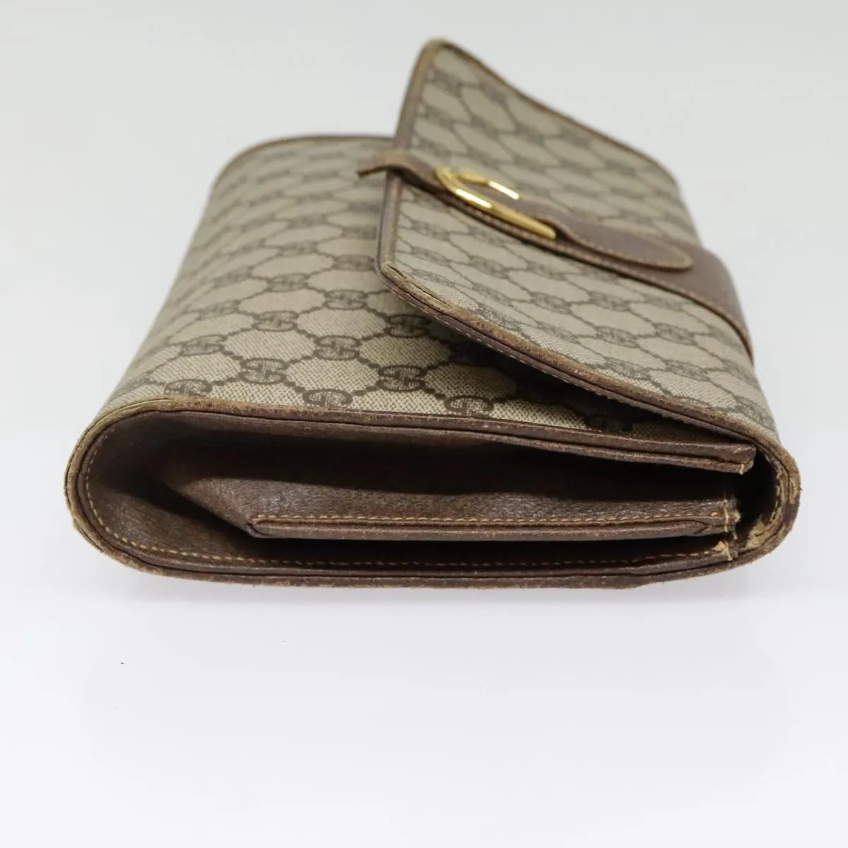 GUCCI GG Supreme Shoulder Bag PVC Beige Gold Silver 904 02 050 90654