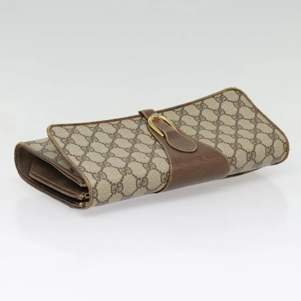 GUCCI GG Supreme Shoulder Bag PVC Beige Gold Silver 904 02 050 90654