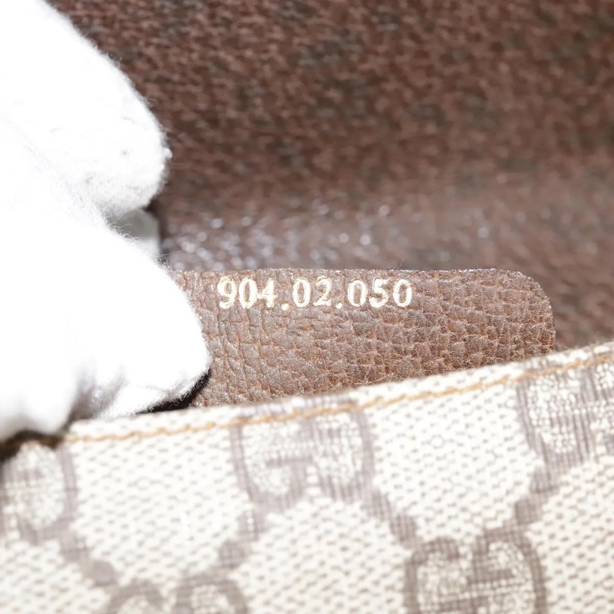 GUCCI GG Supreme Shoulder Bag PVC Beige Gold Silver 904 02 050 90654