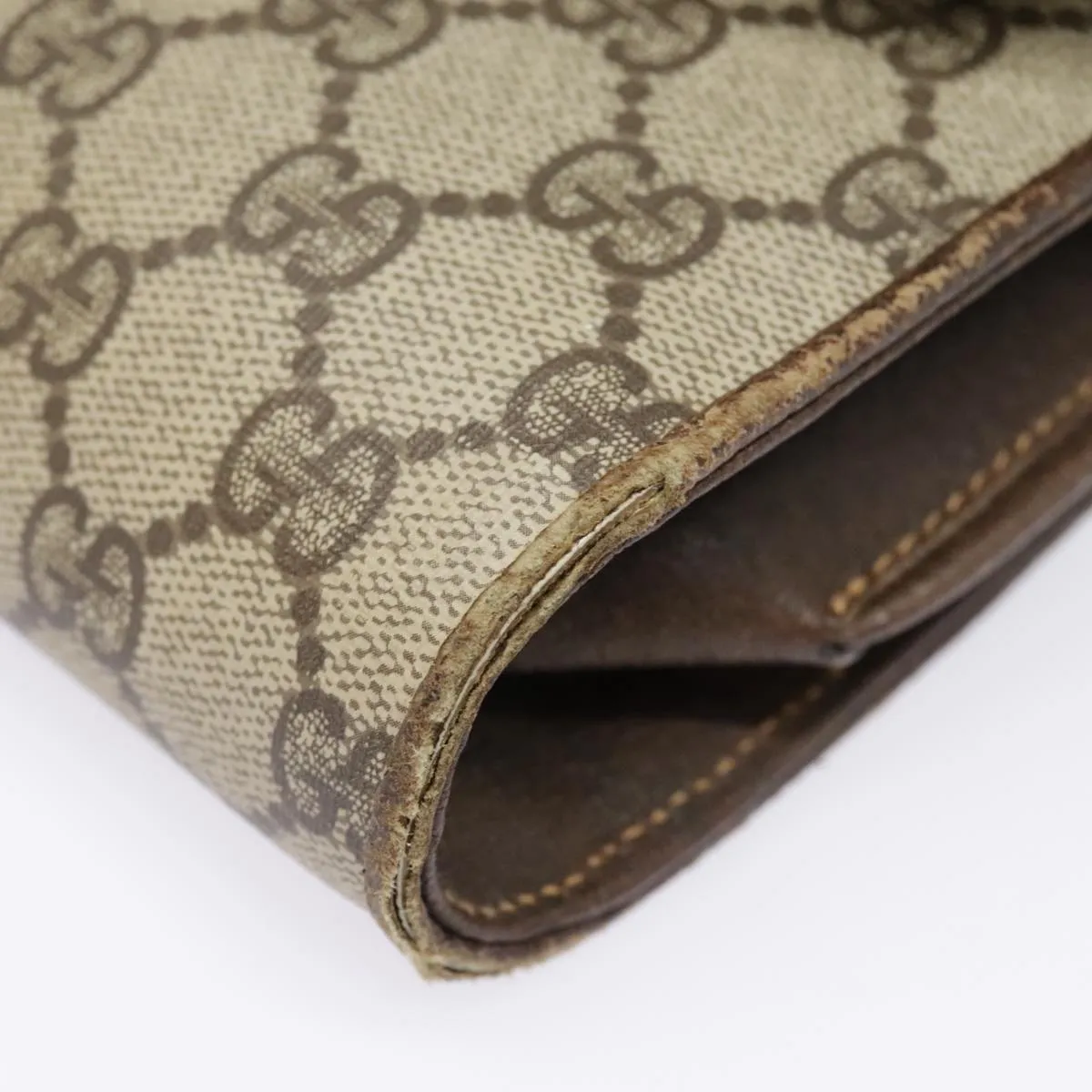 GUCCI GG Supreme Shoulder Bag PVC Beige Gold Silver 904 02 050 90654