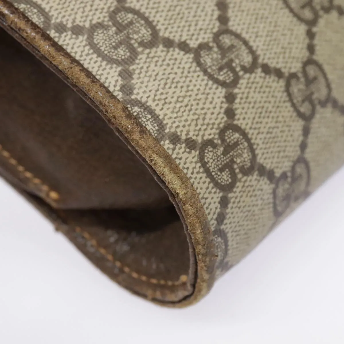GUCCI GG Supreme Shoulder Bag PVC Beige Gold Silver 904 02 050 90654