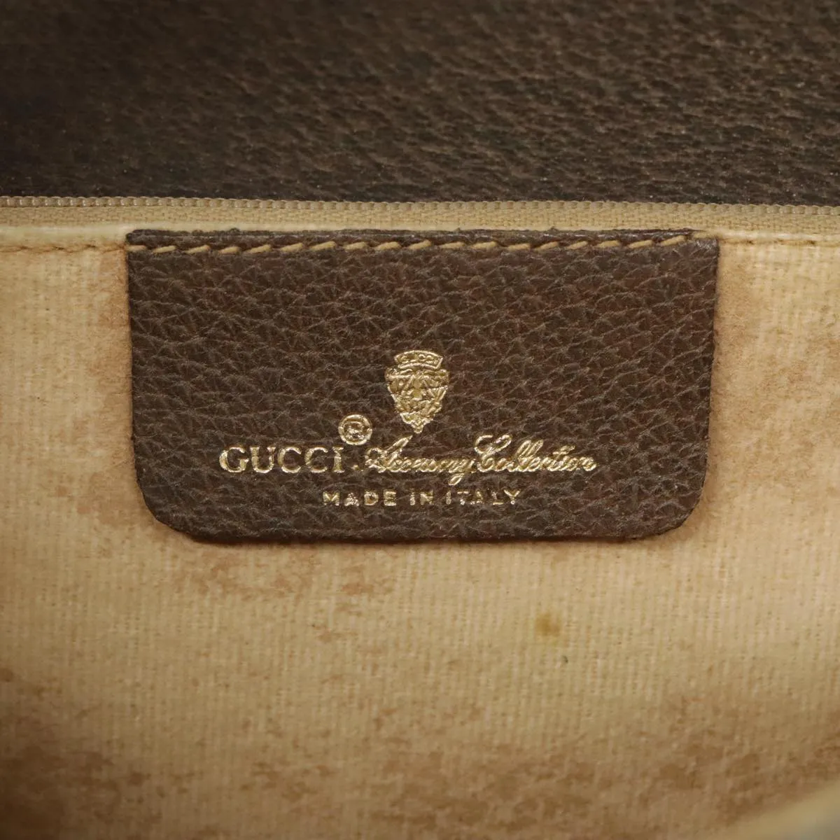 GUCCI GG Supreme Shoulder Bag PVC Beige Gold Silver 904 02 050 90654