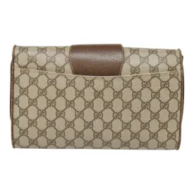 GUCCI GG Supreme Shoulder Bag PVC Beige Gold Silver 904 02 050 90654