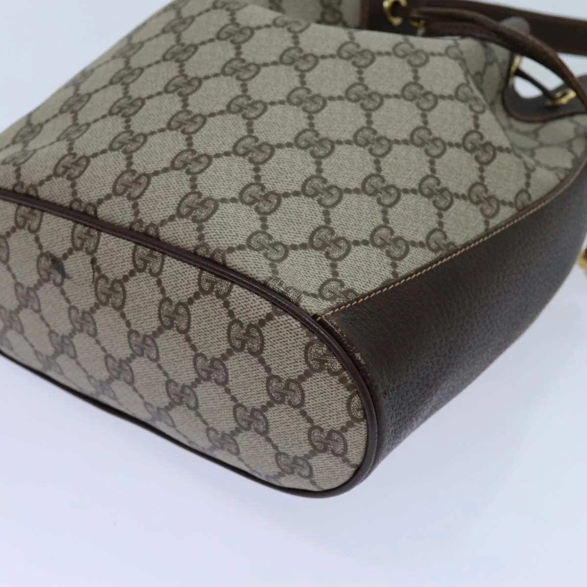 GUCCI GG Supreme Web Sherry Line Shoulder Bag PVC Beige 164 02 034 71812