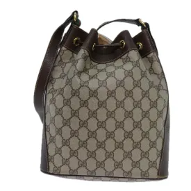 GUCCI GG Supreme Web Sherry Line Shoulder Bag PVC Beige 164 02 034 71812
