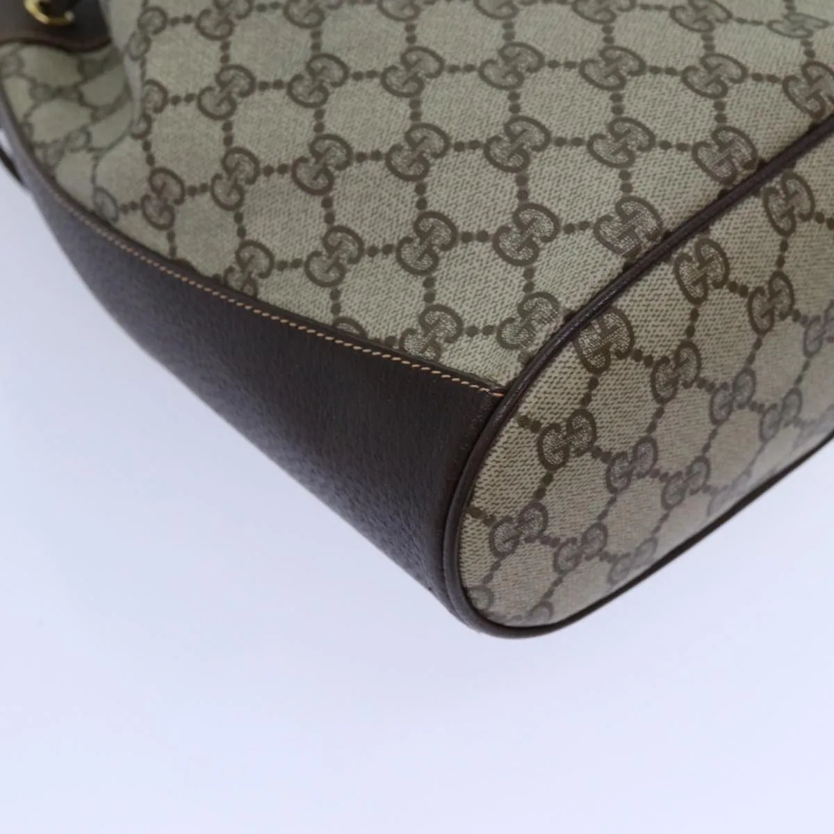 GUCCI GG Supreme Web Sherry Line Shoulder Bag PVC Beige 164 02 034 71812
