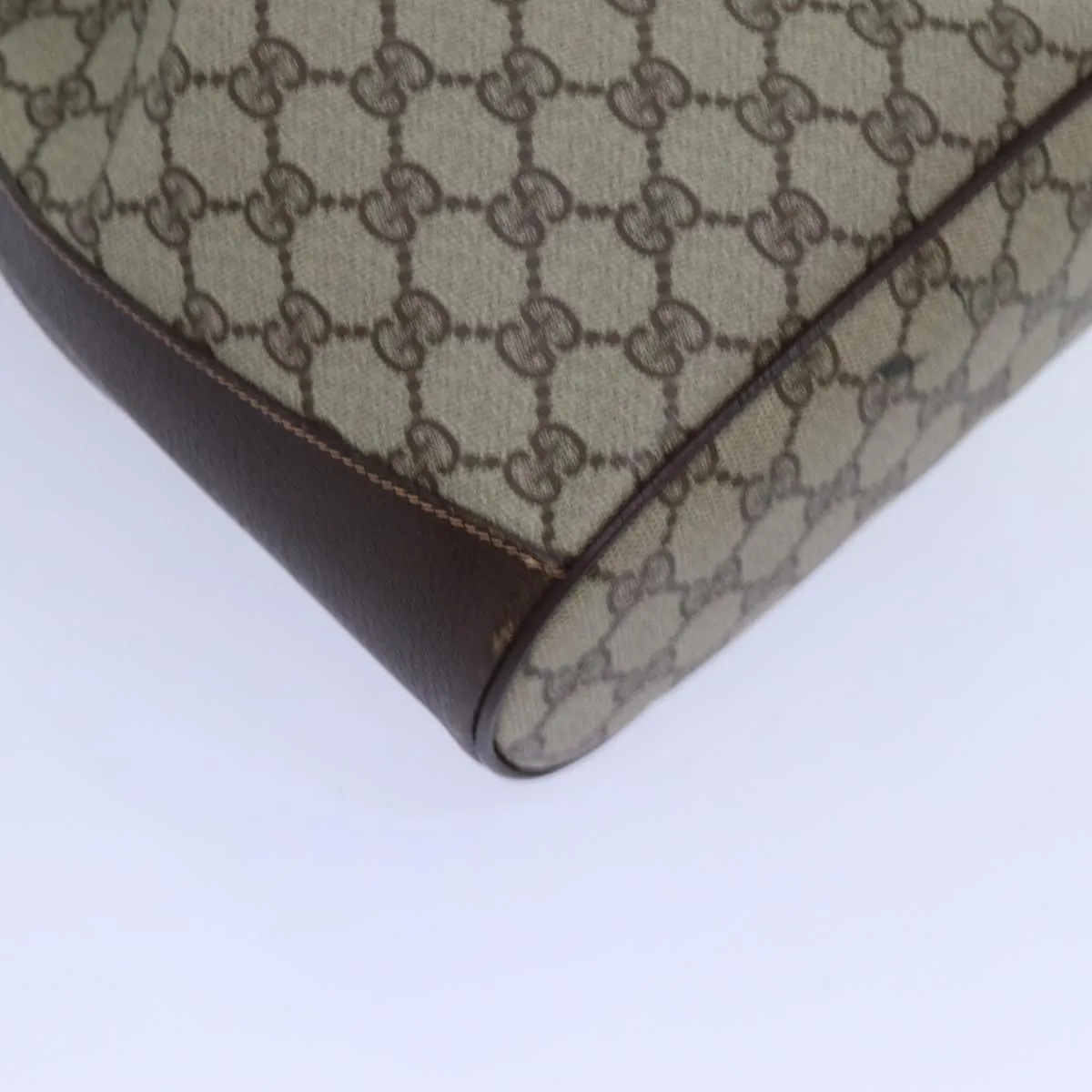 GUCCI GG Supreme Web Sherry Line Shoulder Bag PVC Beige 164 02 034 71812