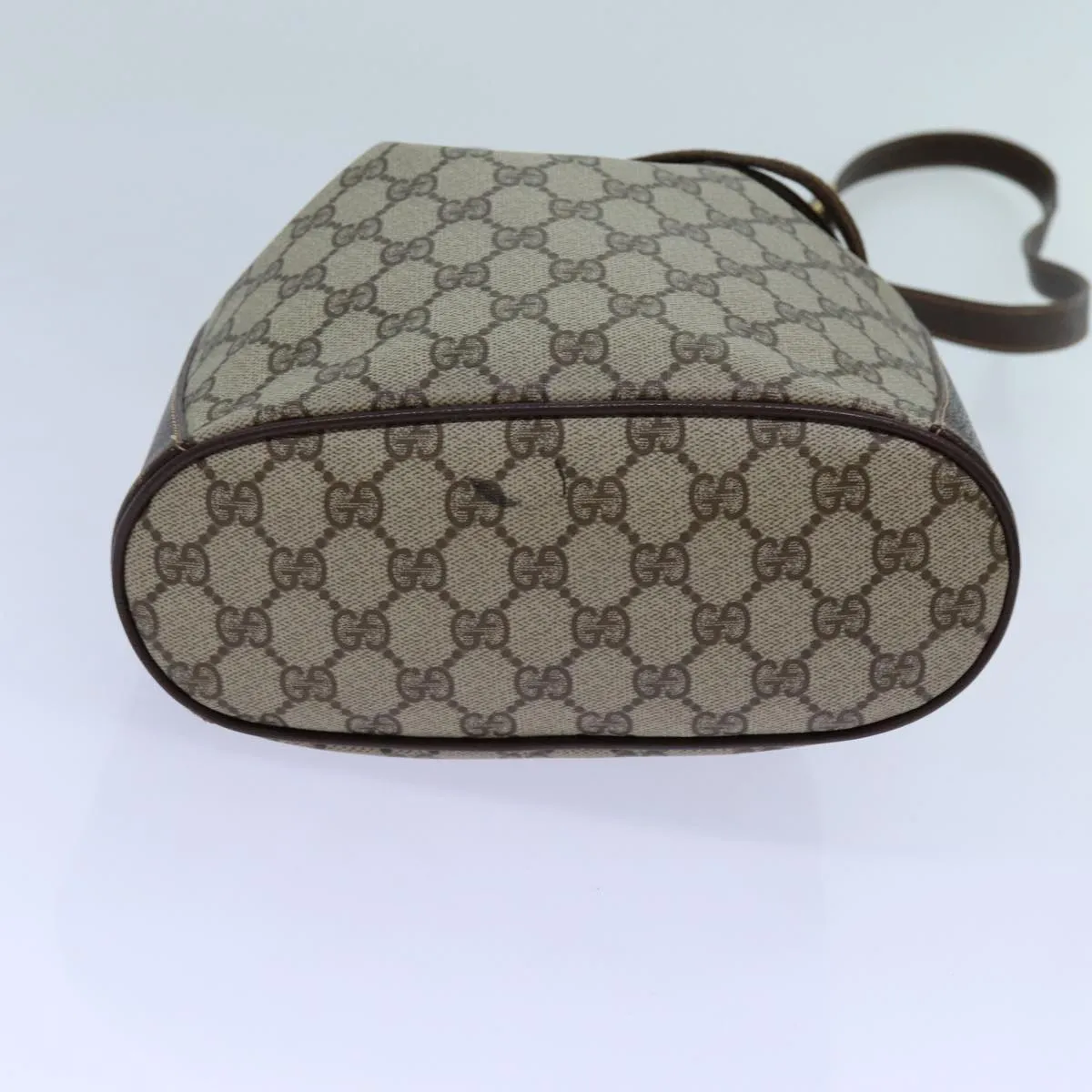 GUCCI GG Supreme Web Sherry Line Shoulder Bag PVC Beige 164 02 034 71812