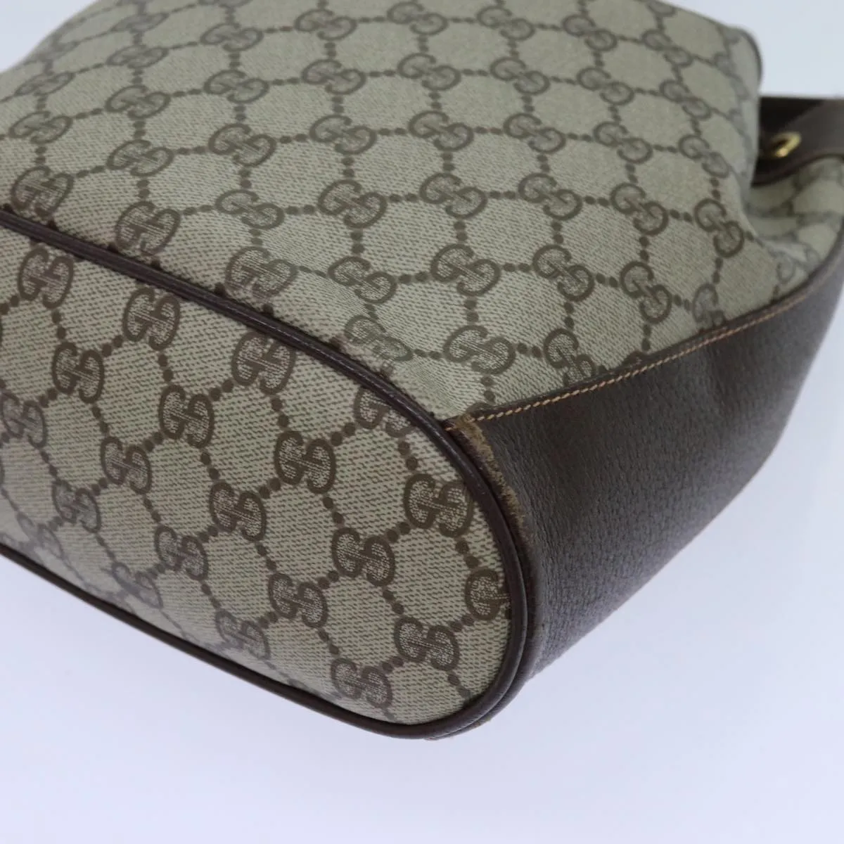 GUCCI GG Supreme Web Sherry Line Shoulder Bag PVC Beige 164 02 034 71812