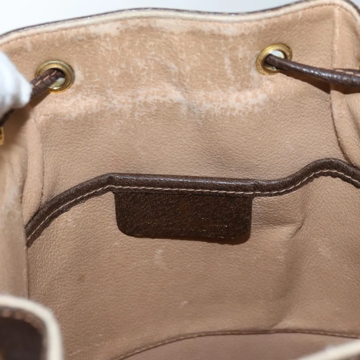 GUCCI GG Supreme Web Sherry Line Shoulder Bag PVC Beige 164 02 034 71812
