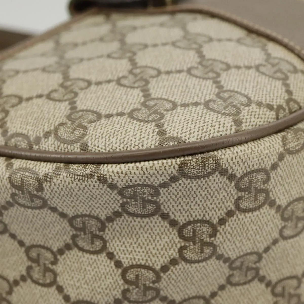 GUCCI GG Supreme Web Sherry Line Shoulder Bag PVC Beige 89 02 032 102467