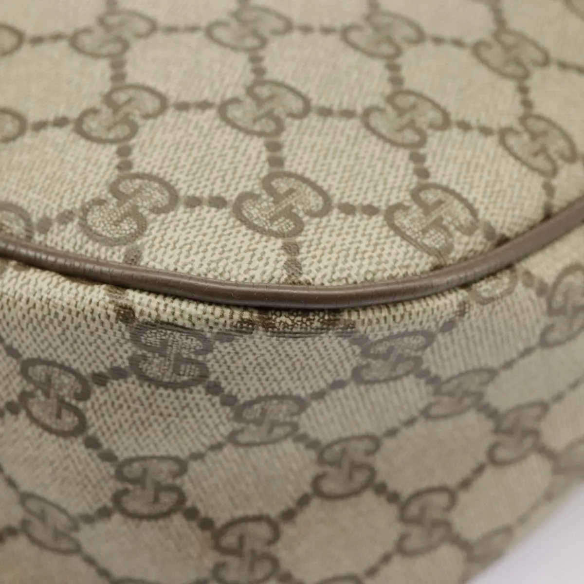 GUCCI GG Supreme Web Sherry Line Shoulder Bag PVC Beige 89 02 032 102467
